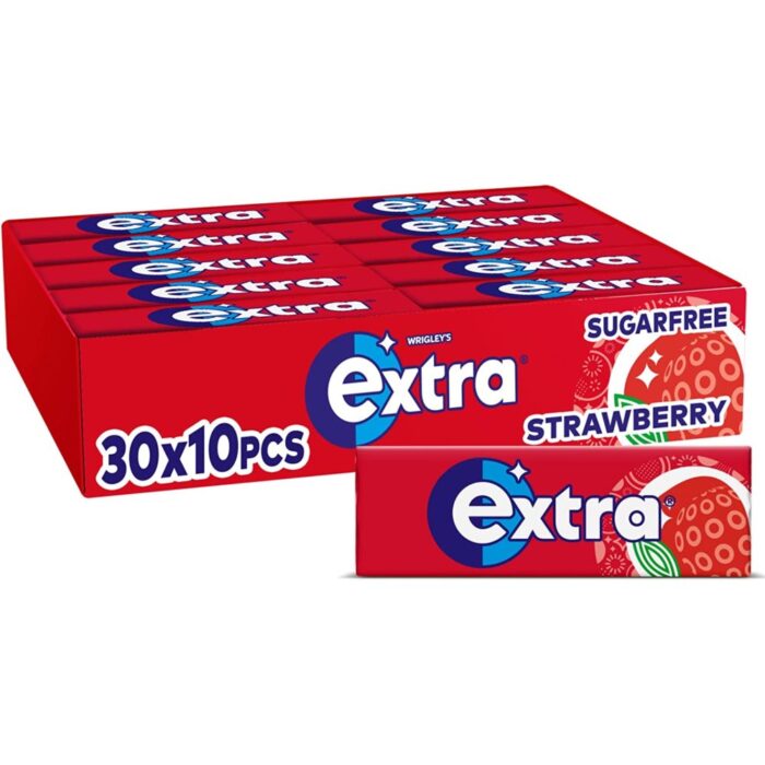 Extra Strawberry Flavour Sugarfree Chewing Gum 10's x 30 - Image 1