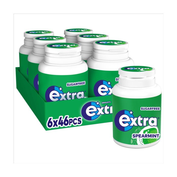 Extra Spearmint Sugarfree Chewing Gum Bottle 46'S x 6 - Image 1