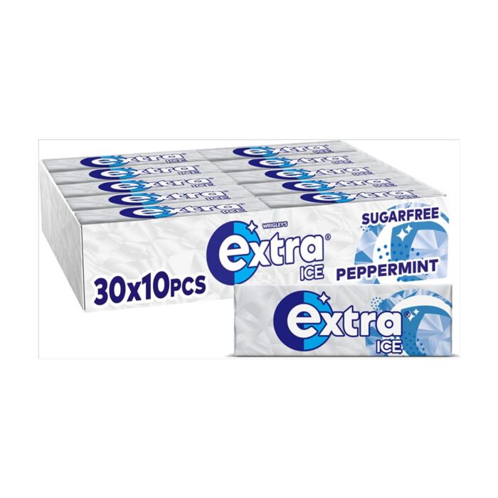 Extra Ice Peppermint Chewing Gum Sugar Free 10's x 30 - Image 1