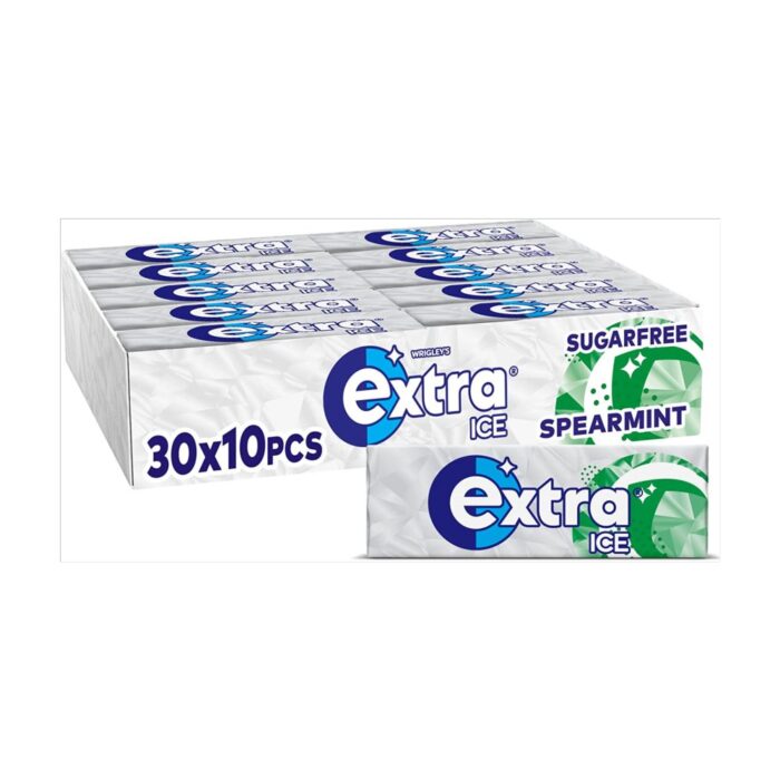 Extra Ice Spearmint Chewing Gum Sugar Free 10's x 30 - Image 1