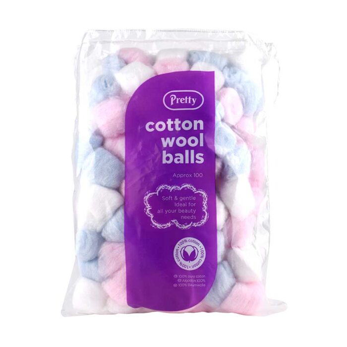 Pretty Cotton Wool Balls Mix Colours Pack Of 100 (12Pack X 100) - Image 1