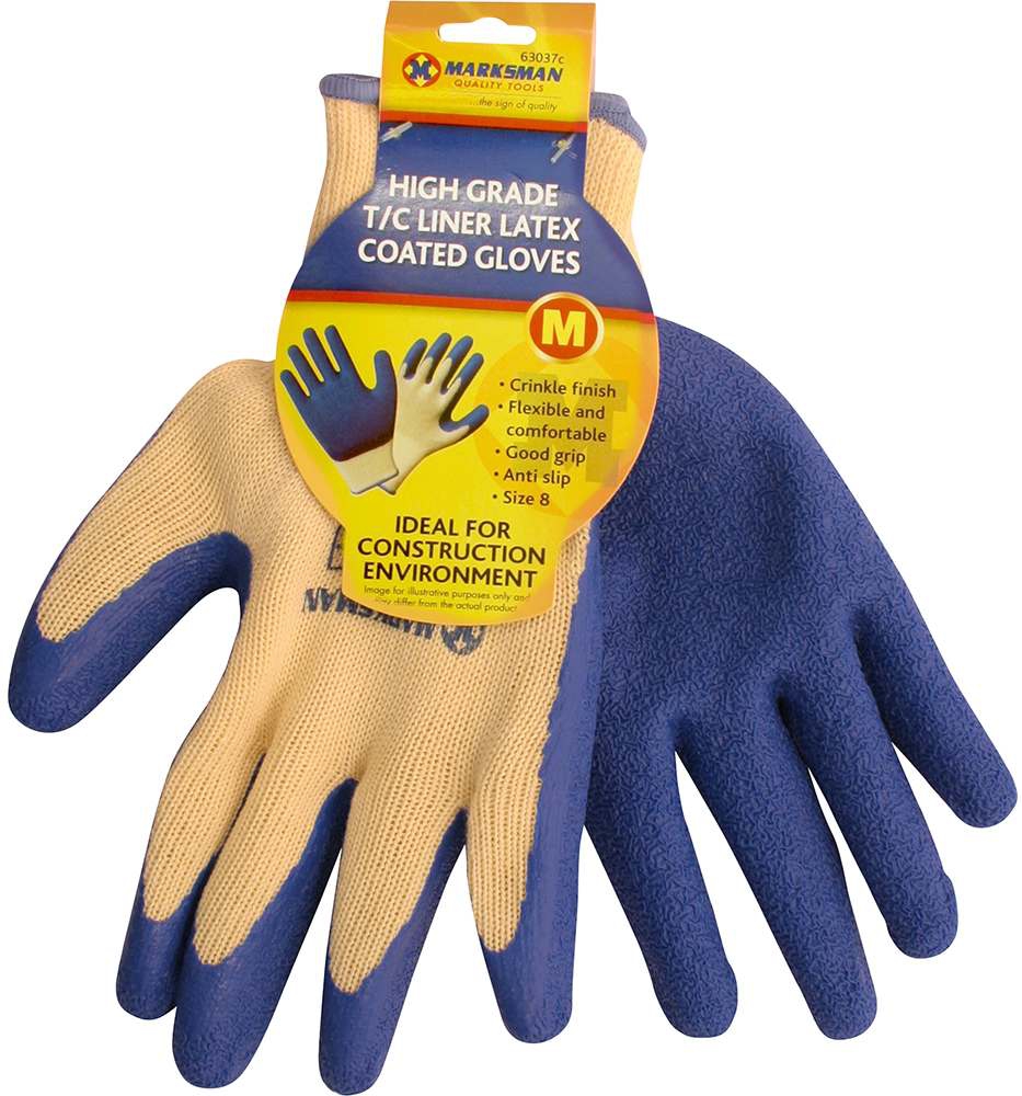 63037C-main.jpg MARKSMAN LATEX COATED WORK GLOVES MEDIUM - Image 1