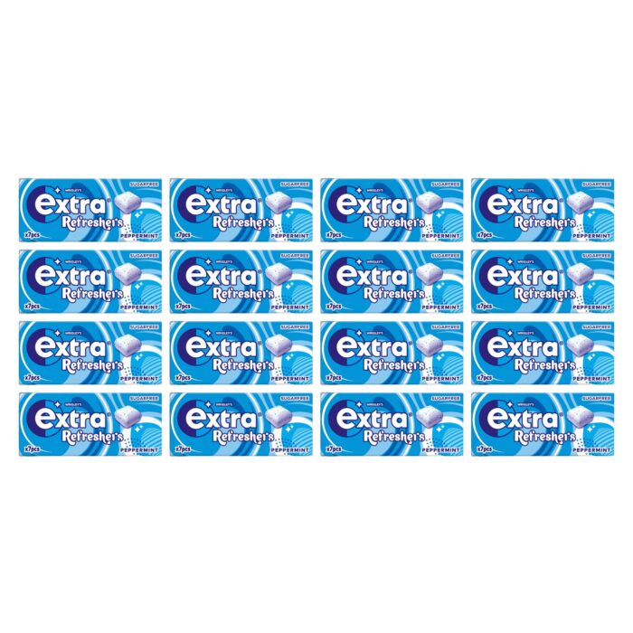 Extra Refreshers Peppermint Sugarfree Chewing Gum Handy Box 7'S x 16 - Image 1