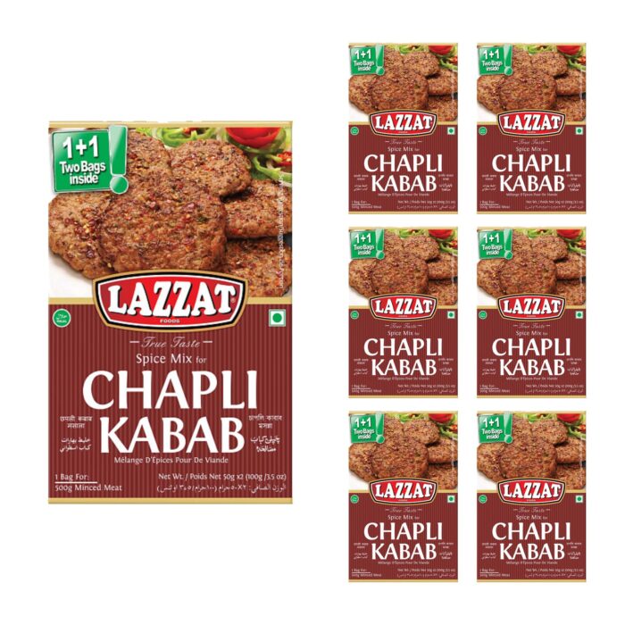 Lazzat Chapli Kabab Masala 100g x 6 - Image 1