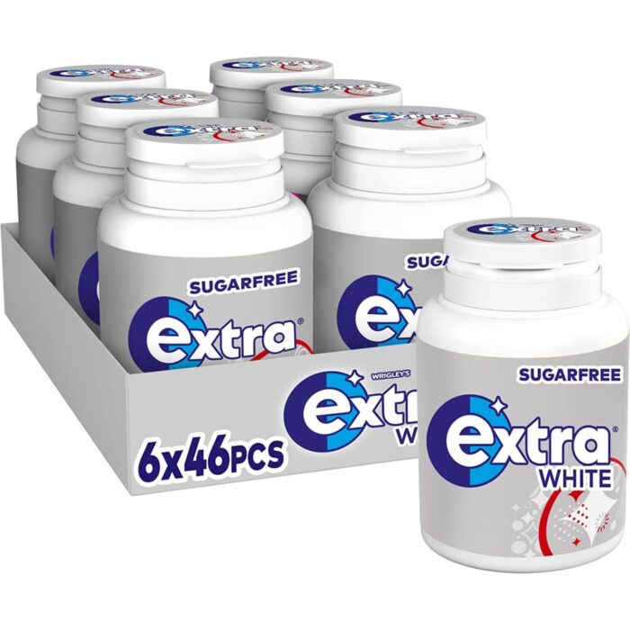 Extra White Sugarfree Chewing Gum Bottle 46'S x 6 - Image 1