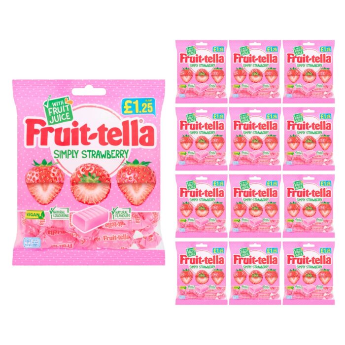 Fruit-tella Simply Strawberry 135g x 12 - Image 1
