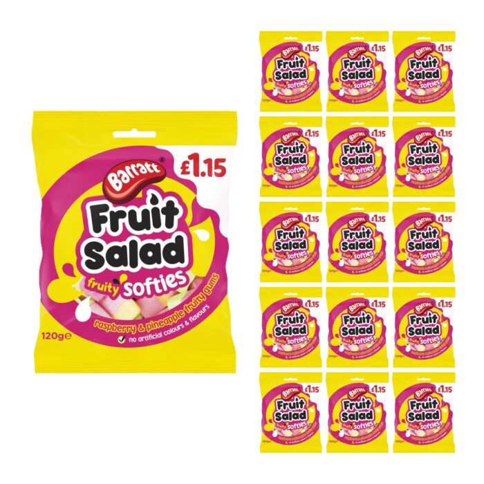Barratt Fruit Salad Fruity Softies 120g x 12 - Image 1