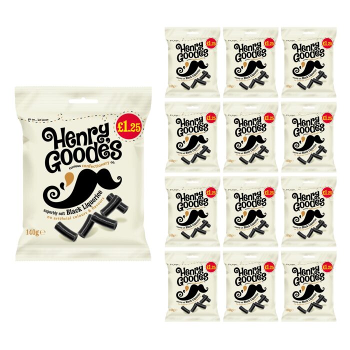 Henry Goode's Superbly Soft Black Liquorice 140g x 12 - Image 1