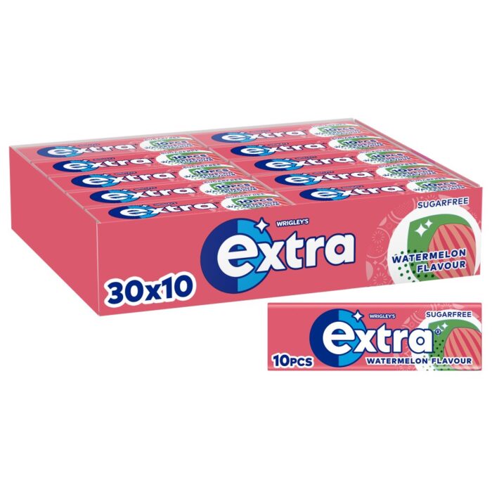 Extra Watermelon Flavour Sugarfree Chewing Gum 10's x 30 - Image 1