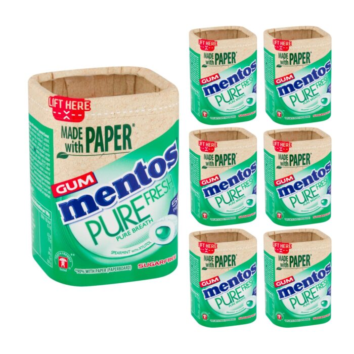 Mentos Gum Spearmint Bottle 100g x 6 - Image 1