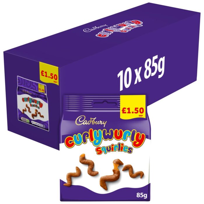 Cadbury Curly Wurly Squirlies Chocolate Bag 85g x 10 - Image 1
