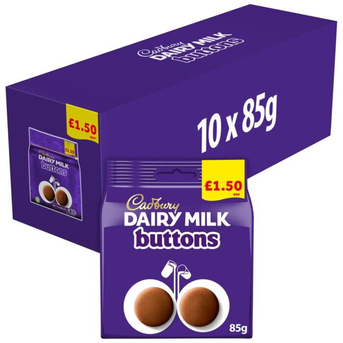 Cadbury Dairy Milk Buttons Chocolate Bag 85g x 10 - Image 1