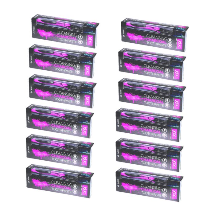 Xoc Toothpaste & Brush Charcoal 100ml x 12 - Image 1