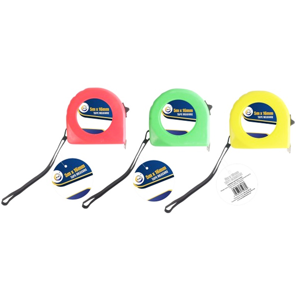 HW5936-main.jpg DID TAPE MEASURE 5M X 16MM ASSORTED COLOURS - Image 1