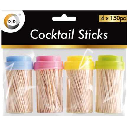 DID COCKTAIL STICKS SET 4 X 150PC TIDYZ HANDY BAGS 40 PACK