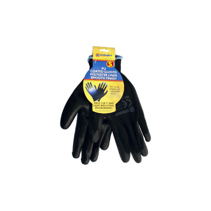 MARKSMAN PU COATED WORK GLOVES SMALL - Image 1