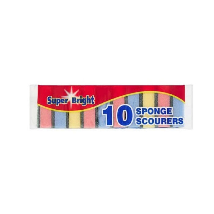 Super Bright Sponge Scourer 10X10'S (10 Packs Of 10'S) - Image 1