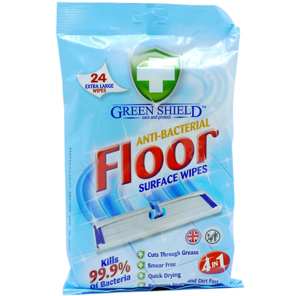 SI2483-main.jpg GREENSHIELD ANTI-BACTERIAL 4-IN-1 FLOOR WIPES 24 SHEETS - Image 1