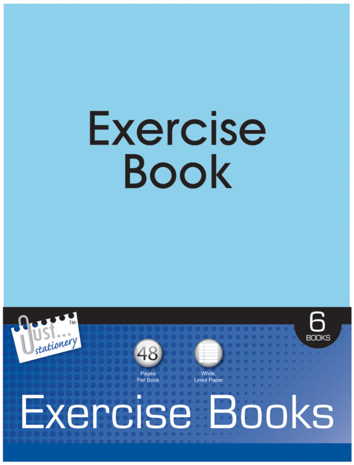 JUST STATIONERY WHITE LINED 6 EXERCISE BOOKS - Image 1