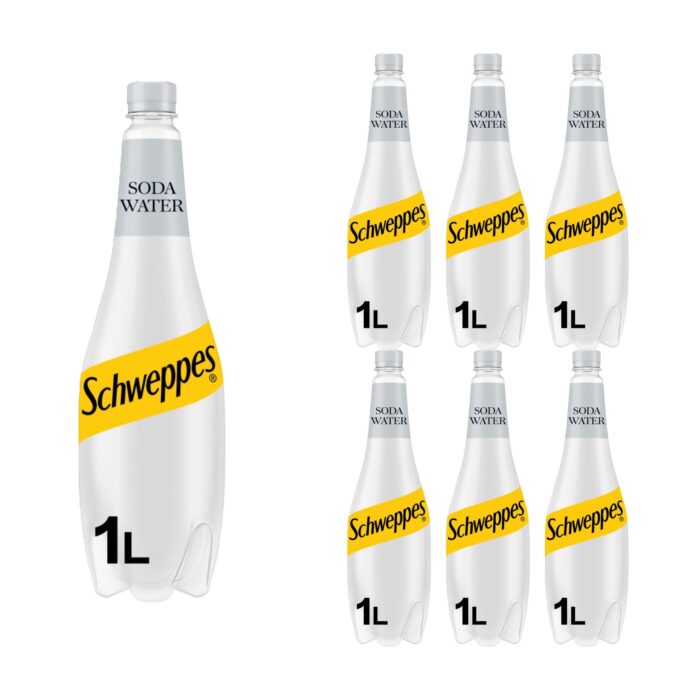 Schweppes Soda Water 1L x 6 - Image 1