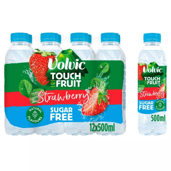 Volvic Touch of Fruit Sugar Free Strawberry 12 x 500ml - Image 1