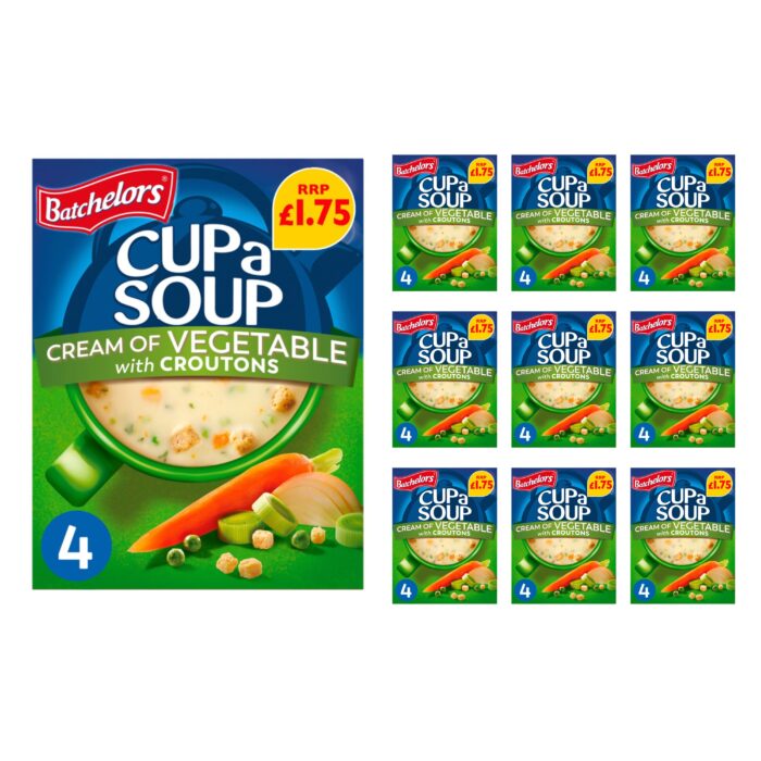 Batchelors Cup a Soup Cream of Vegetable Instant Soup Sachets 122g x 9 - Image 1