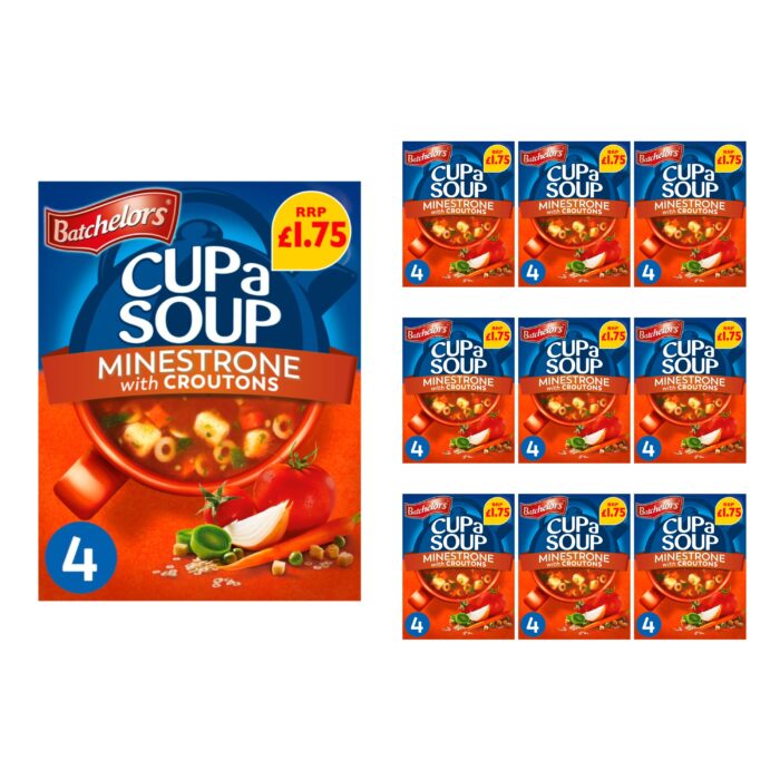 Batchelors Cup a Soup Minestrone with Croutons Instant Soup Sachets 94g x 9 - Image 1