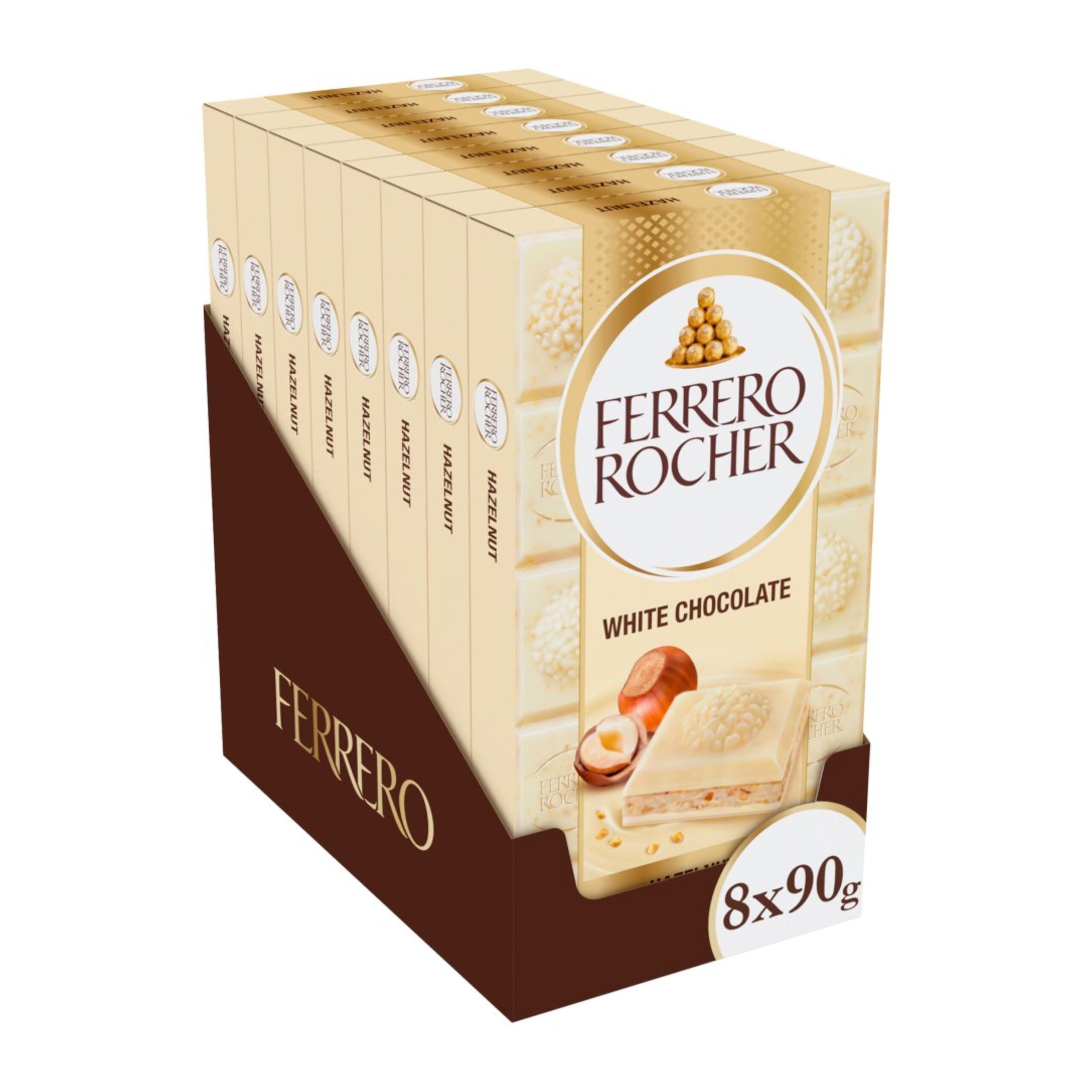810670 Ferrero Rocher White Tablet 90g x 8 - Image 1
