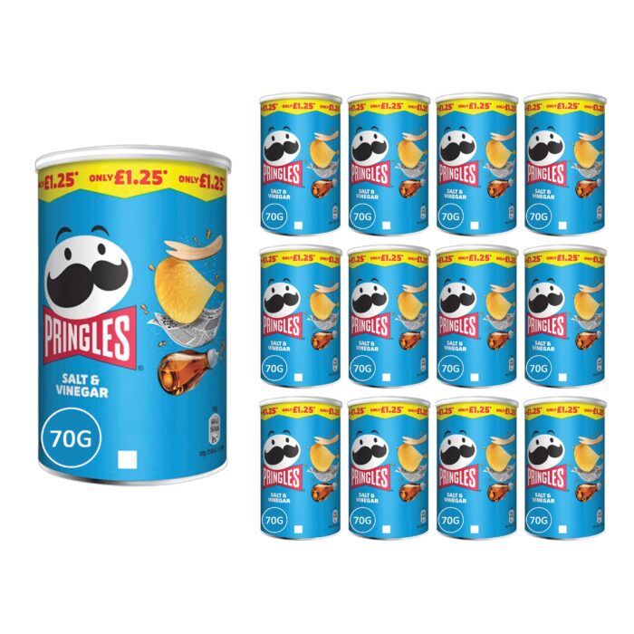 Pringles Salt & Vinegar PMP 70g x 12 - Image 1