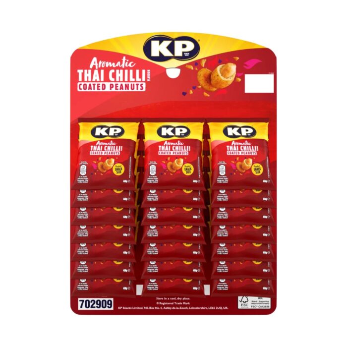 KP Flavour Thai Chilli Coated Peanuts (Pubcard) 40g x 21 - Image 1