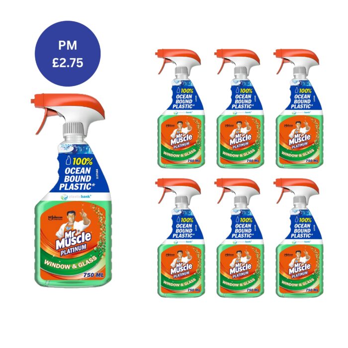 Mr Muscle Platinum Window & Glass Cleaner 6 x 750ml - Image 1