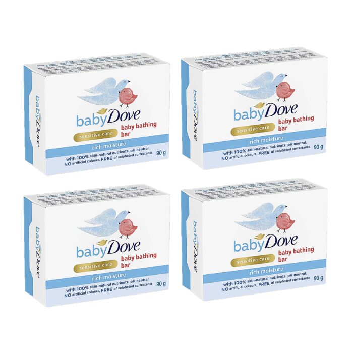 Dove Baby Bathing Soap Rich Moisture 90g x 4 - Image 1