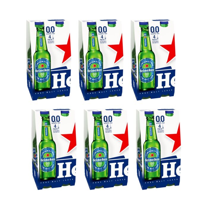 Heineken 0.0% Alcohol Free Lager Beer Bottle 6 x 330ml  x 4 - Image 1