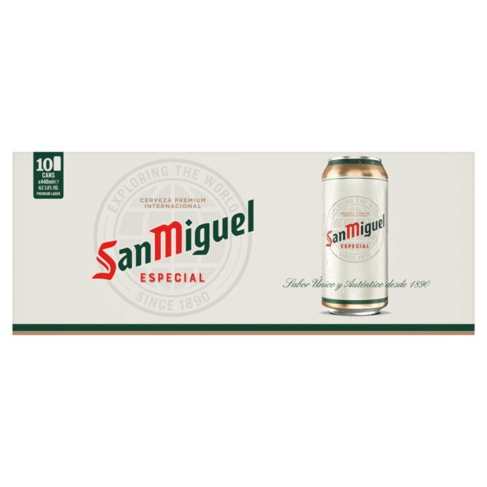 San Miguel Premium Lager Beer 1 x 440ml x 10 - Image 1