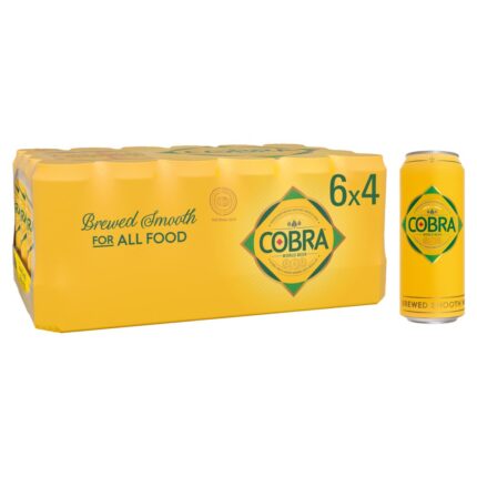 Cobra Premium World Lager Beer Can 6 x 500ml x 4