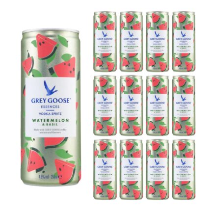 GREY GOOSE Essences Vodka Spritz Watermelon & Basil Premix Cocktail 12 x 250ml