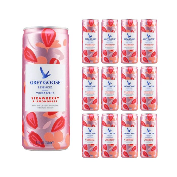 GREY GOOSE Essences Vodka Spritz Strawberry & Lemon Premix Cocktail 12 x 250ml - Image 1