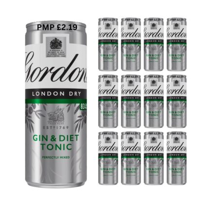 Gordon's Gin & Diet Tonic 5% vol  PMP £2.19 12 x 250ml