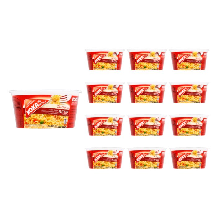 Koka Noodles Cup Beef 90g x 12 - Image 1