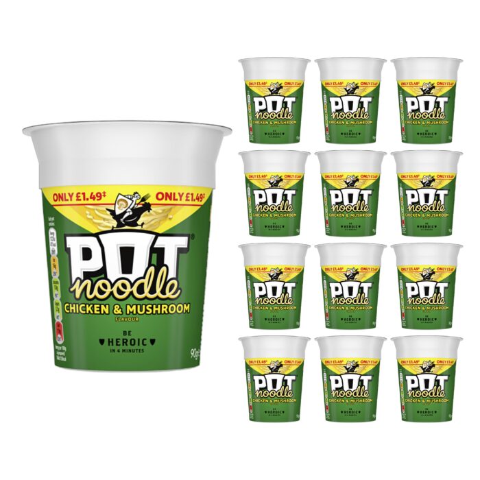 Pot Noodle Chicken & Mushroom 90g x 12 - Image 1