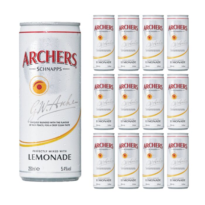 Archers and Lemonade Ready to Drink 12 x 250ml - Image 1