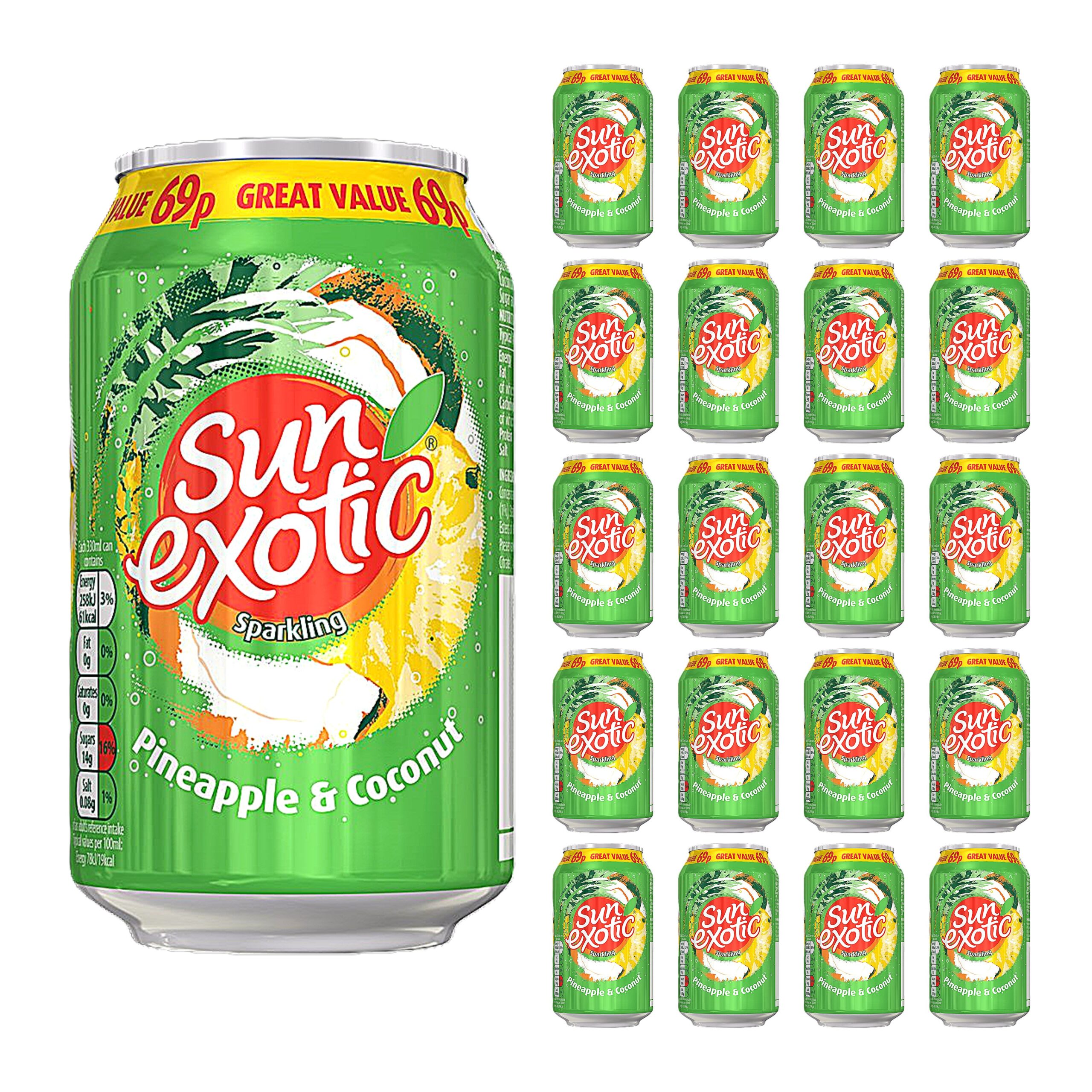 819368 Sun Exotic Sparkling Pineapple & Coconut Drink