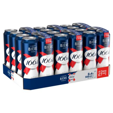 Kronenbourg 1664 Biere Beer Lager Pint Cans  4 x 568ml