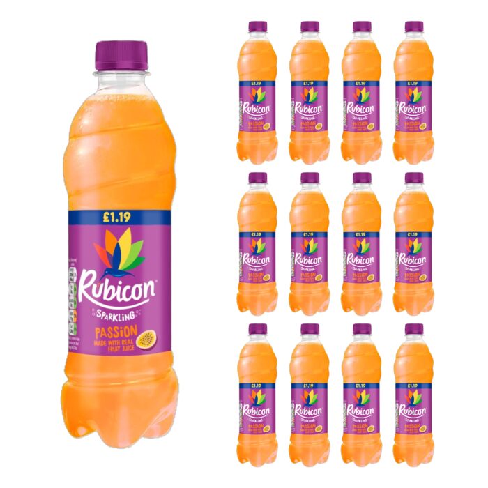 Rubicon Sparkling Passion Bottle 500ml x 12 - Image 1