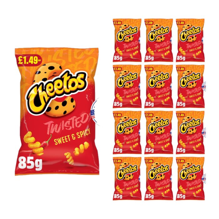 Cheetos Twisted Sweet & Spicy Crisps 85g x 12 - Image 1