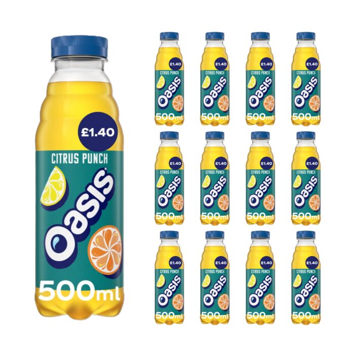 Oasis Citrus Punch Bottle PMP 500ml x 12 - Image 1