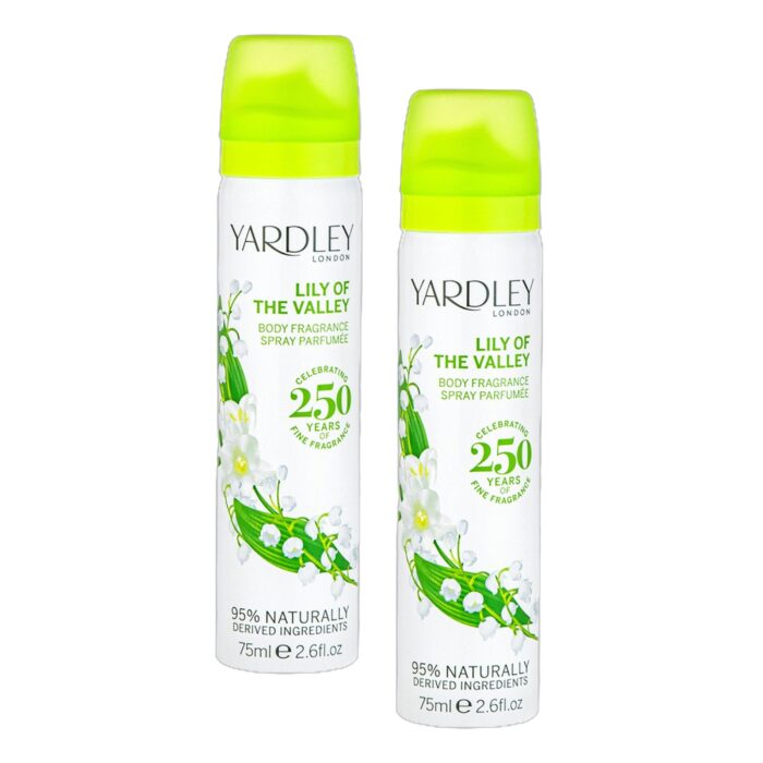 Yardley English Lily of the Valley Body Spray 75ml x 2 - Image 1