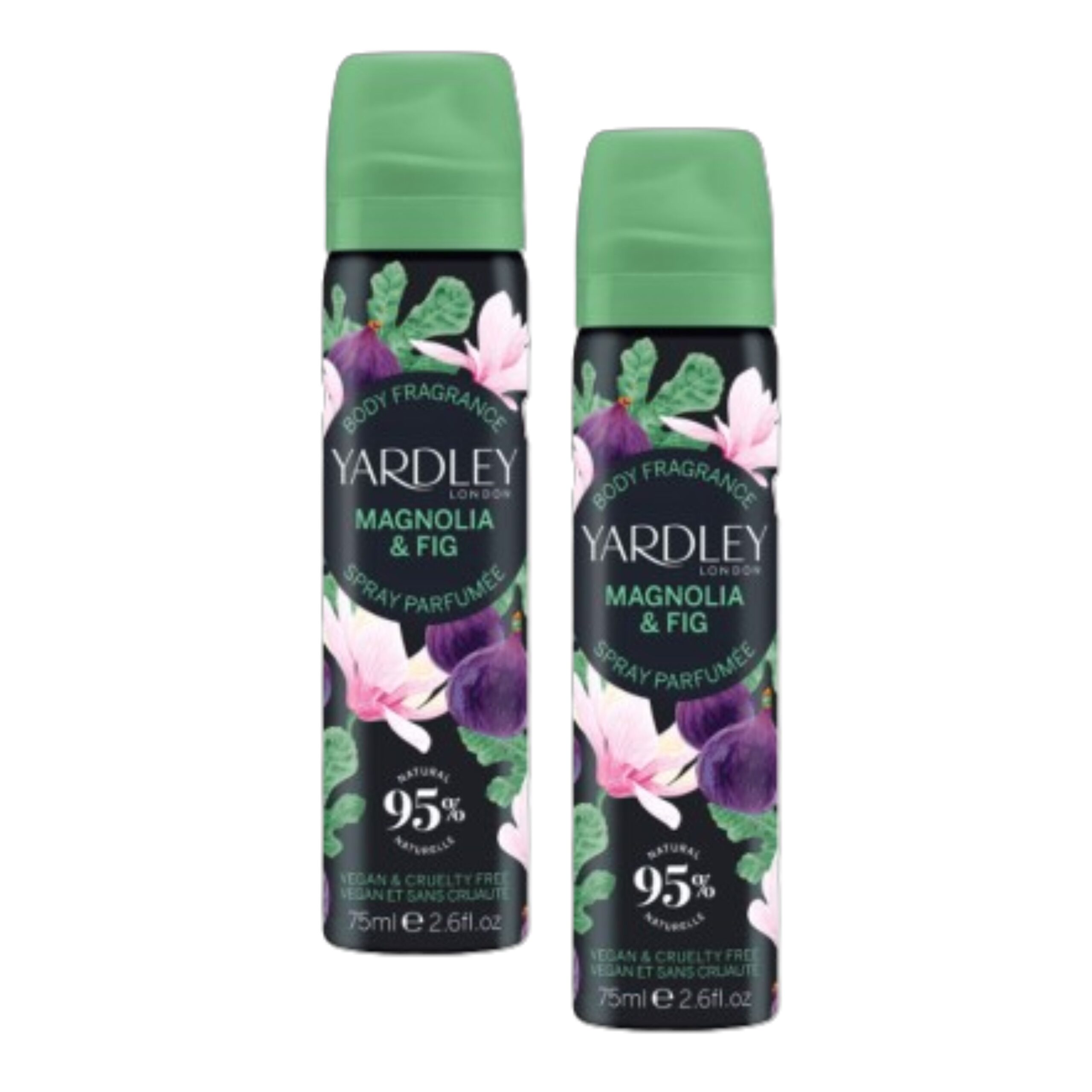 Y84100004-2 Yardley London Magnolia & Fig Body Spray 75ml x 2 - Image 1