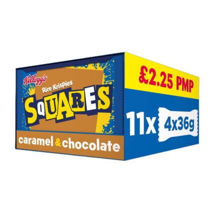 Kellogg's Rice Krispies Squares Caramel & Chocolate PM Bar 36g x 4 x 11