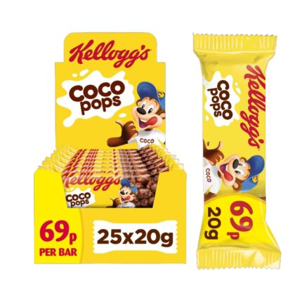 Kellogg's Coco Pops Cereal Snack PM Bar 25g x 25